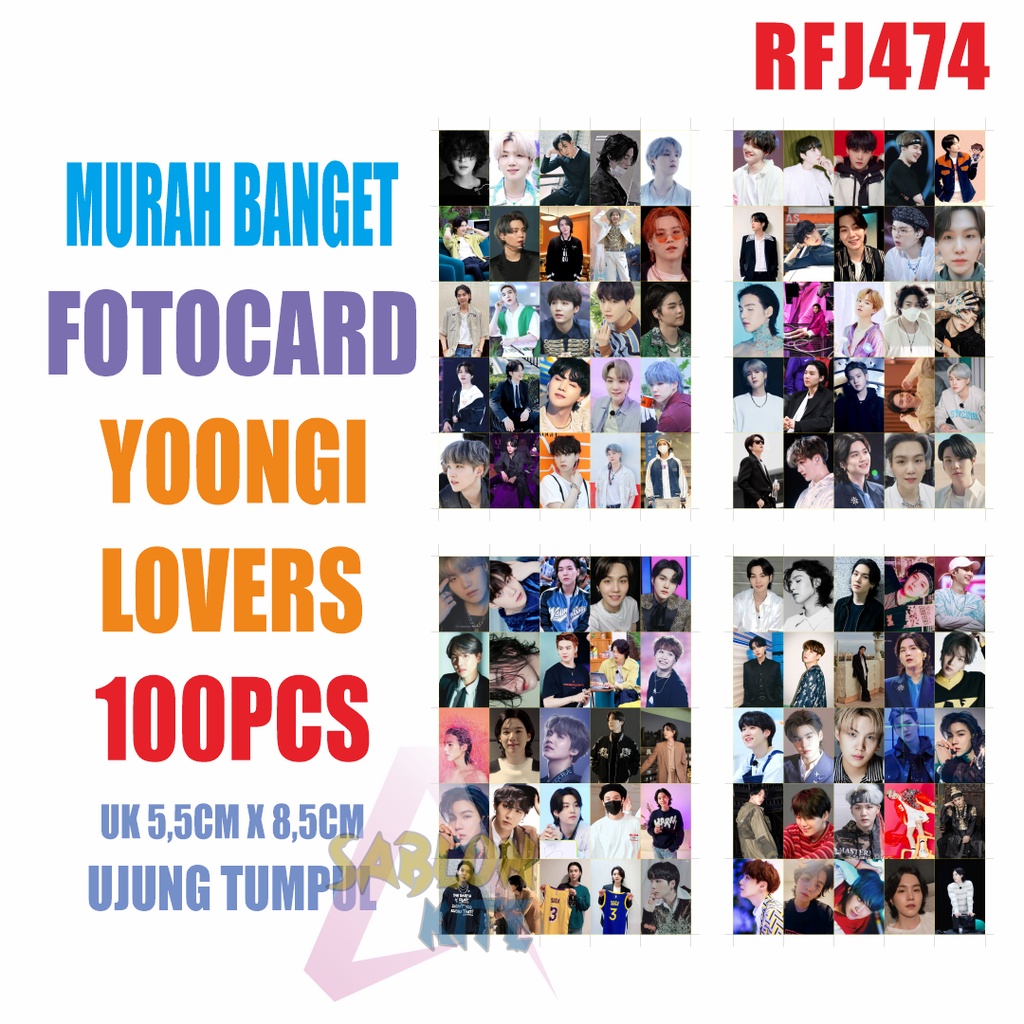 FOTOCARD MURAH YOONGI SUGA ISI 100PCS UJUNG TUMPUL