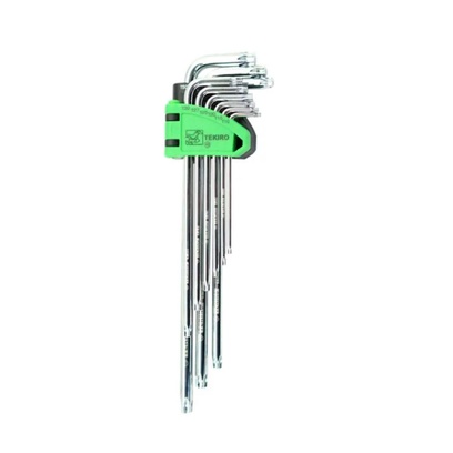 Tekiro Kunci L Set 9 Pc Tanpa Lubang (T10-T15-T20-T25-T27-T30-T40-T45-T50) / Kunci L Bintang Set / Kunci L Torx Tanpa Lubang (T10-T15-T20-T25-T27-T30-T40-T45-T50)