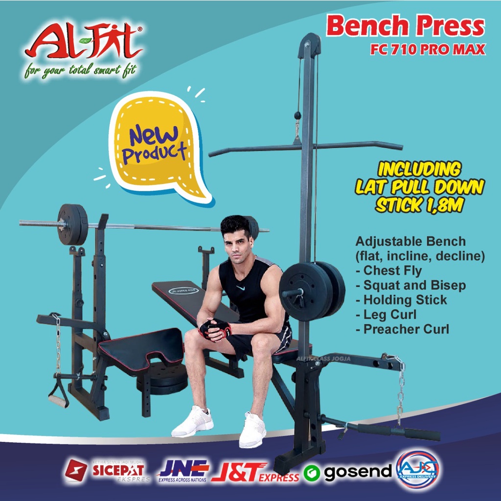 chest press FC 710 PRO bench otot dada alat fitness multi home gym dumbell  fitclass