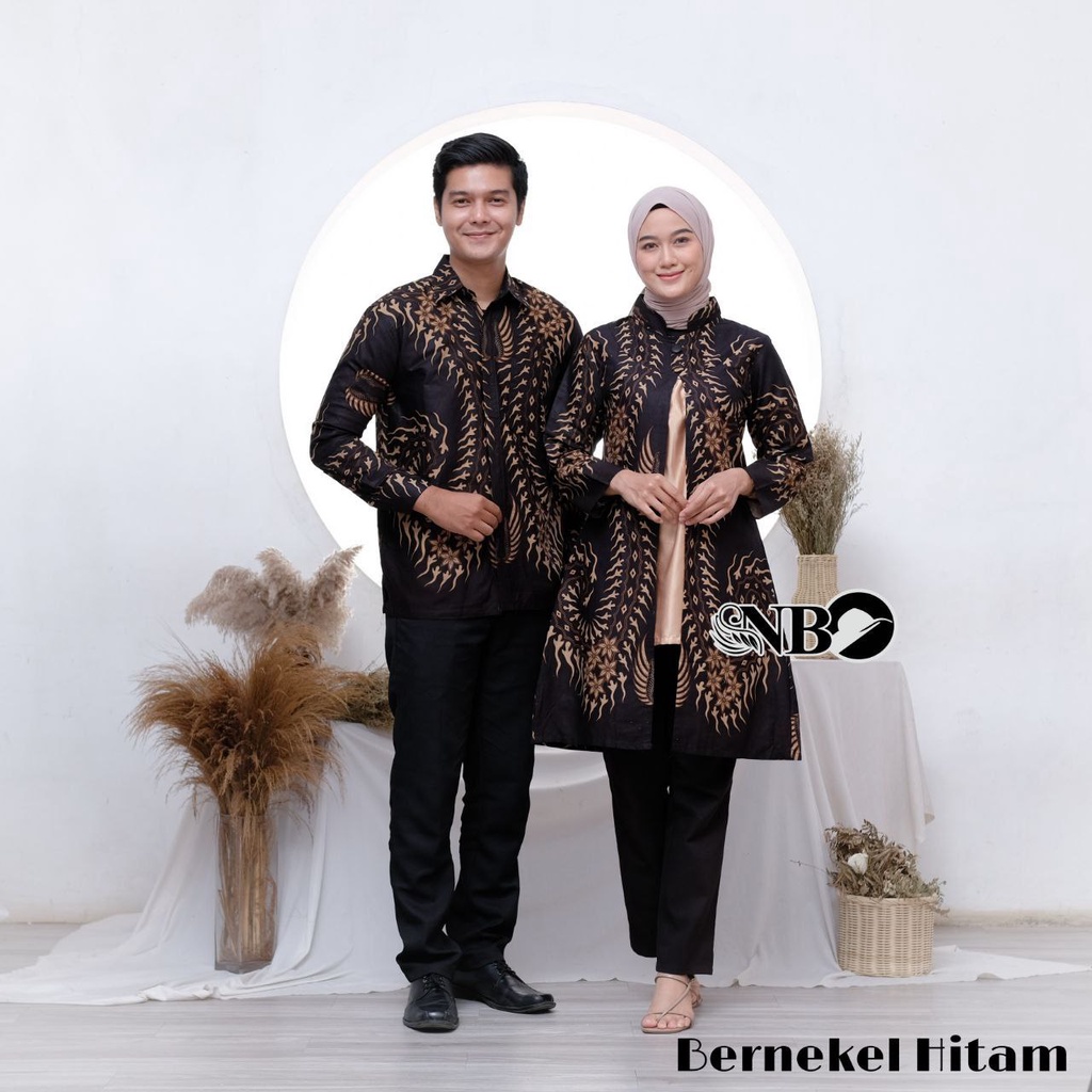 Batik Couple Modern Atasan Tunik Batik Kerja Kantor Wanita Tunik Batik Couple Seragam Batik Wanita Dan Pria