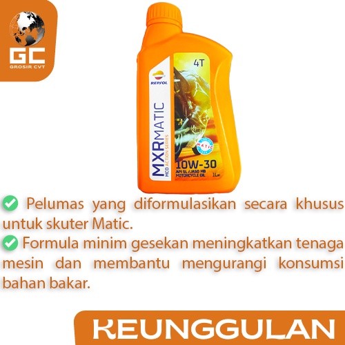 Repsol Oli Mesin MXR Matic 10W-30 API SL/JASO MB 1L