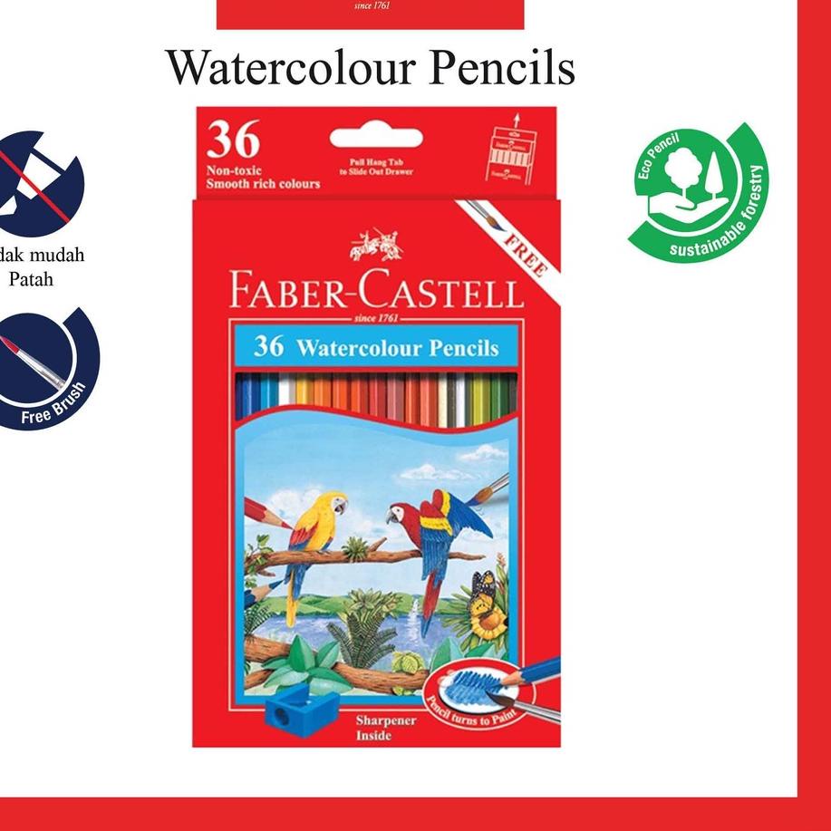 

ツ Pensil Warna Faber Castell Water Colour 36 Warna Long Big Sale