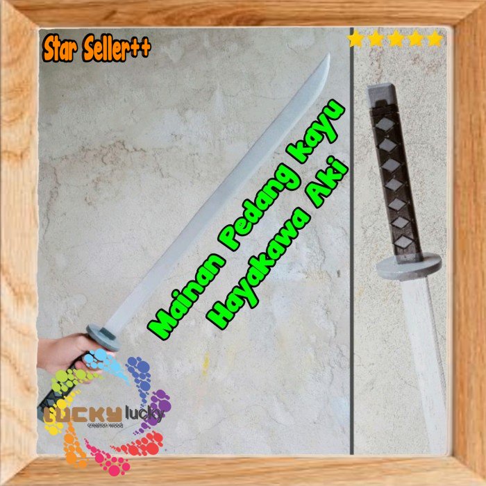 Mainan pedang kayu hayakawa aki anime cosplay