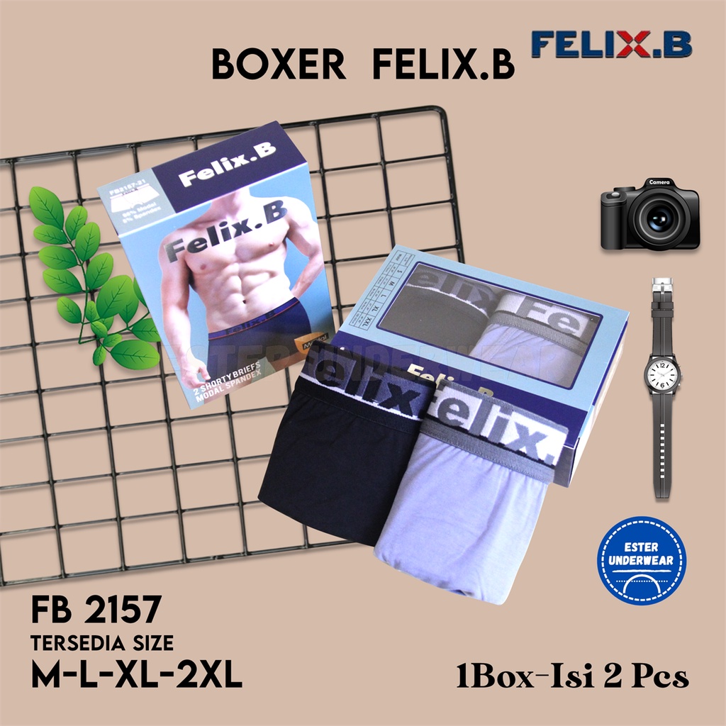 FELIX B Celana Boxer Pria FB 2157 1Box Isi 2 Pcs