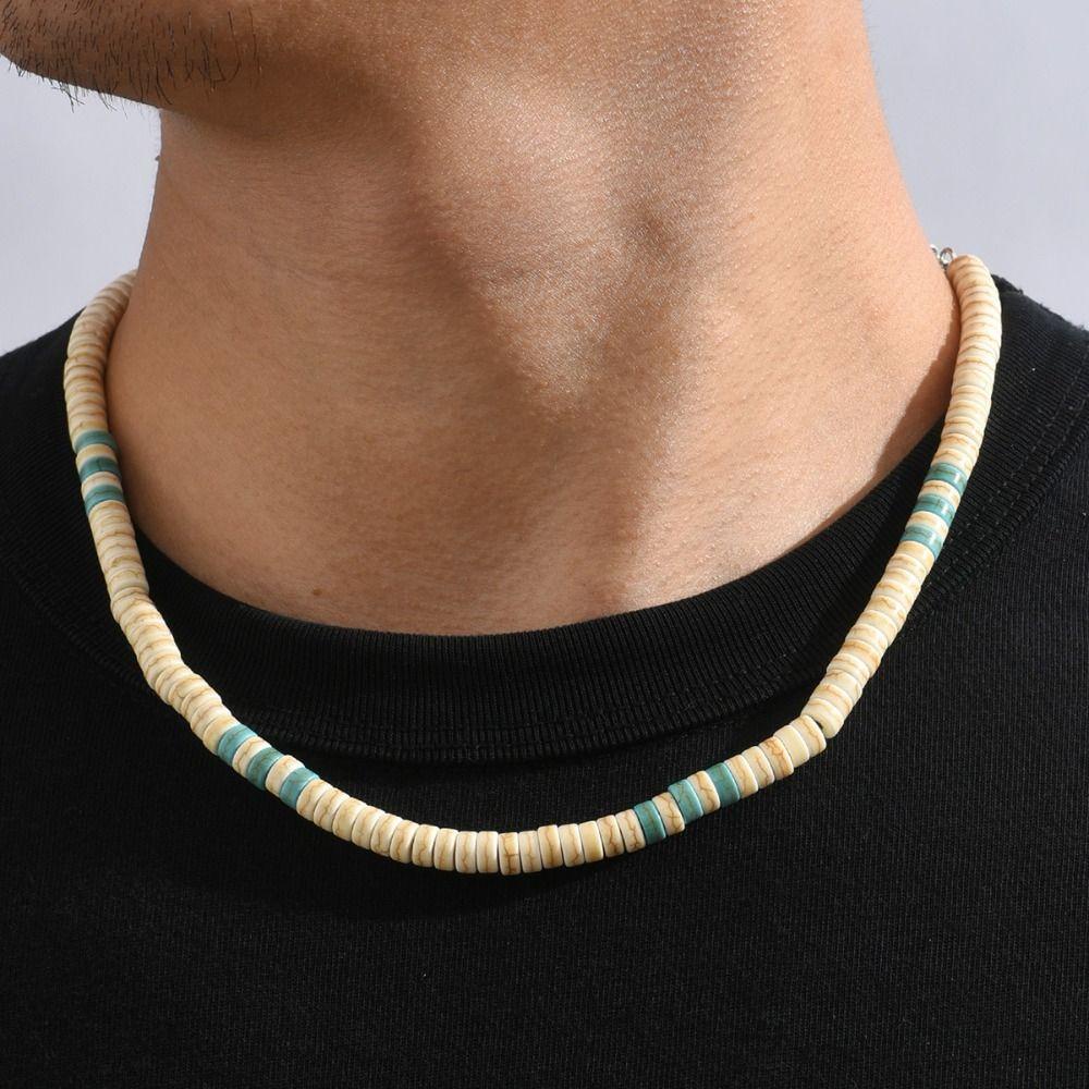 Needway Turquoise Kalung Halus Etnik Bulan Fashion Aksesoris Pakaian Manik Fashion Perhiasan