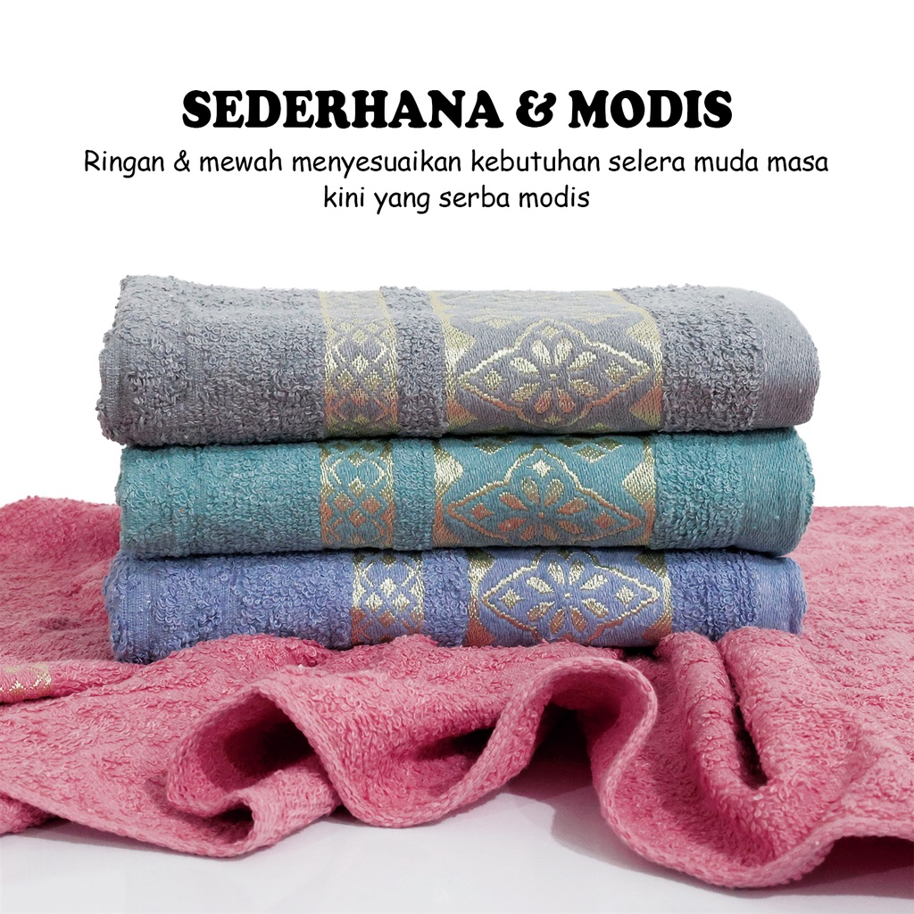 Handuk Mandi Katun Tebal Dewasa Pria Wanita Ukuran 50x100cm Bahan Lembut Bermotif Terbaru Perlengkapan Mandi Import - H41-B - Lucky Star