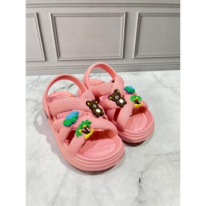 Sandal anak perempuan tali belakang jibitz lucu gemoyy ringan nyaman