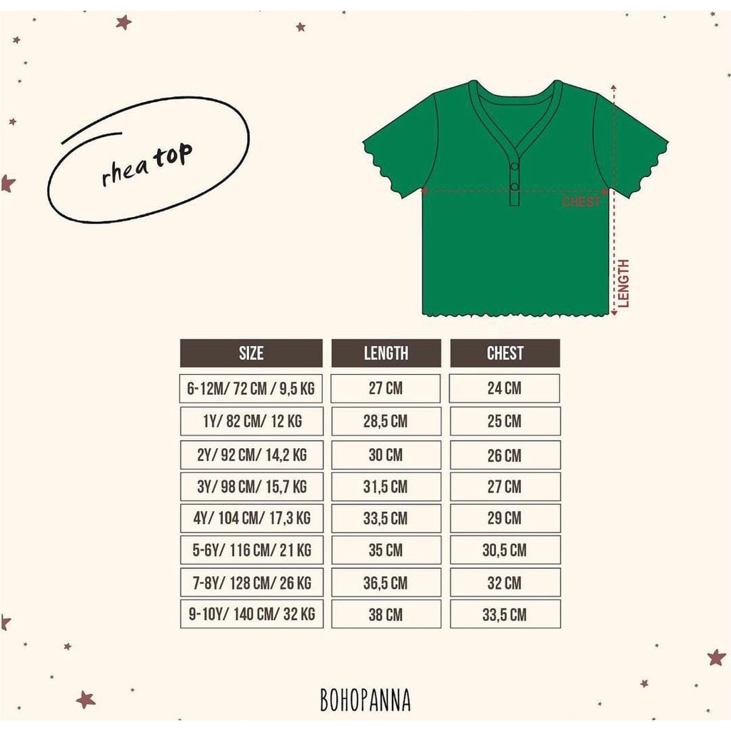 BOHOPANNA RHEA TOP / ATASAN ANAK PEREMPUAN