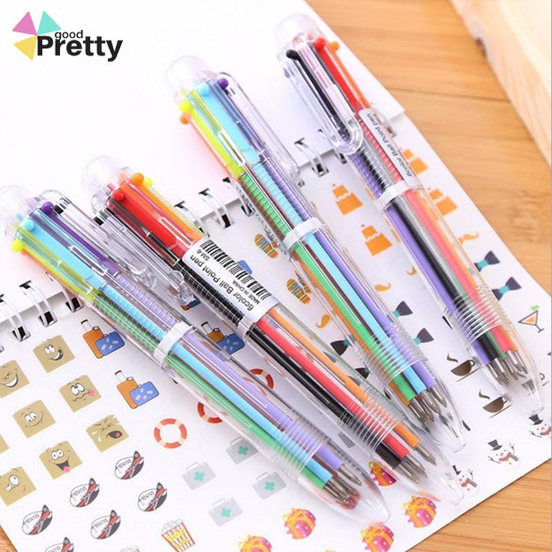 Bolpen 6-in-1 0.5MM Multi Warna Untuk Stationery Anak Sekolah Kantor bolpen - PD