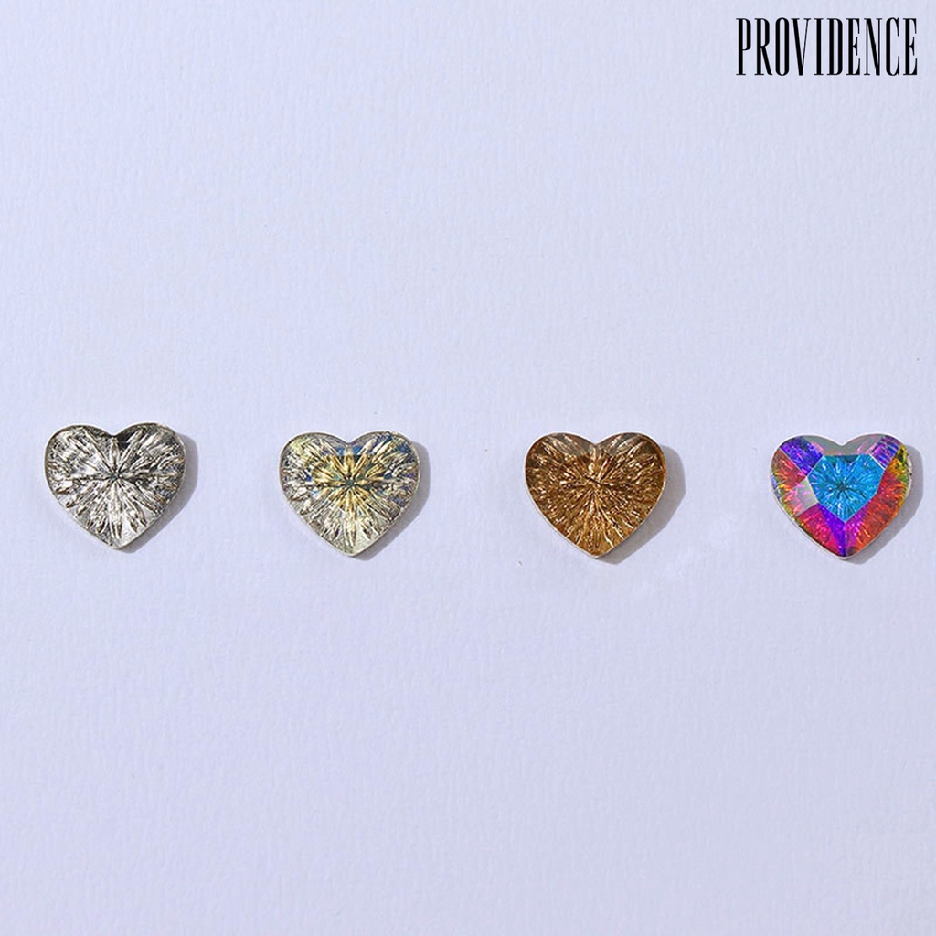 Providence 5Pcs Nail Art Decor Tiga Dimensi Shiny Glitter Mempesona DIY Sparkling Nail Embos Berlian Imitasi Kuku Pesona Hati Wanita Pasokan