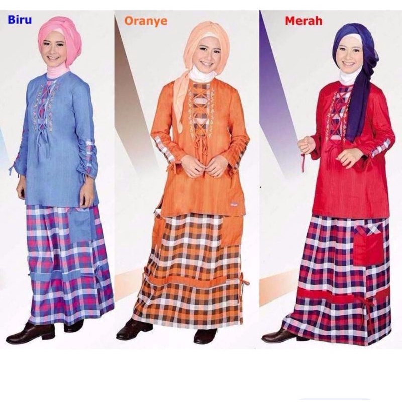 Setelan Wanita Nibras NT 15. merah L, orange xs
