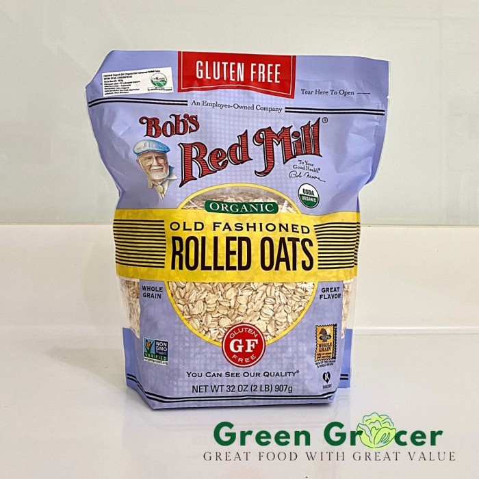

[BISA COD] BOBS RED MILL Organic Old Fashion Rolled Oats 907GR / GLUTEN FREE