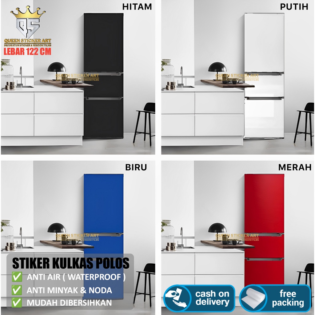 Sticker Lemari Es Stiker Kulkas Warna Polos