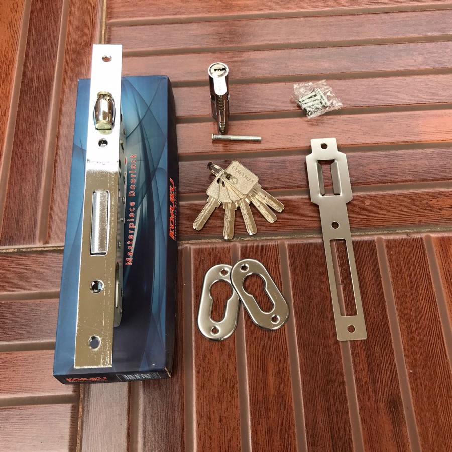 BODY KUNCI PELOR// ROLLER PINTU 2 DUA PLUS CYLINDER LENGKAP KOFUKU SET