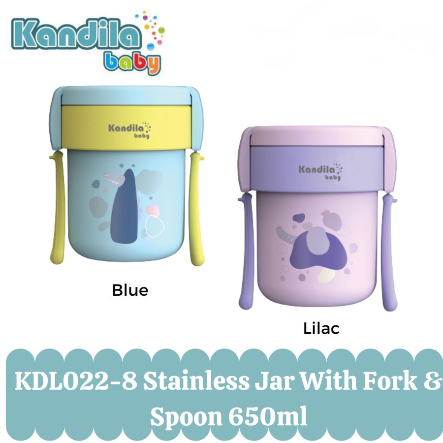 Kandila Stainless Jar With Fork &amp; Spoon 650ml - KDL022-8