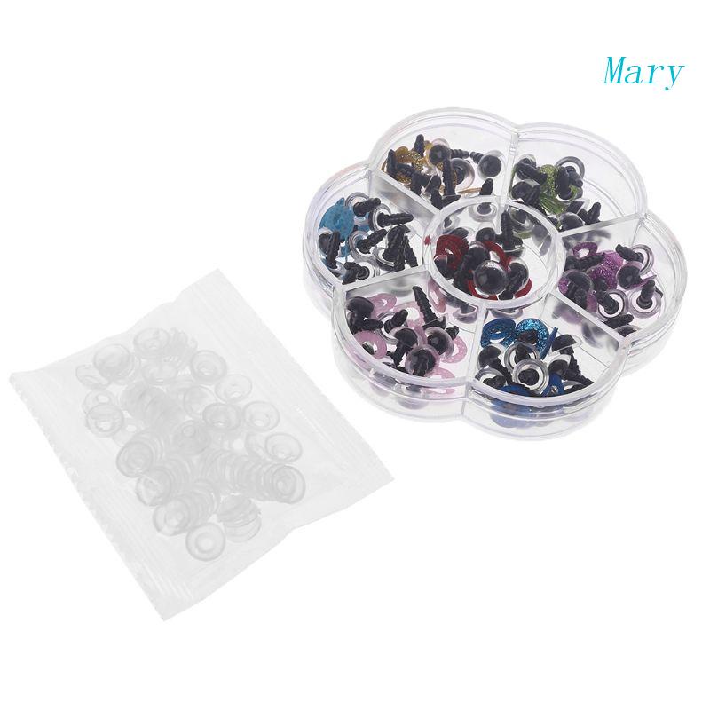 Mary 70Pcs 10mm/0.39in DIY Untuk Boneka Wayang Mata Plastik Safety Washers Pads Untuk Handm