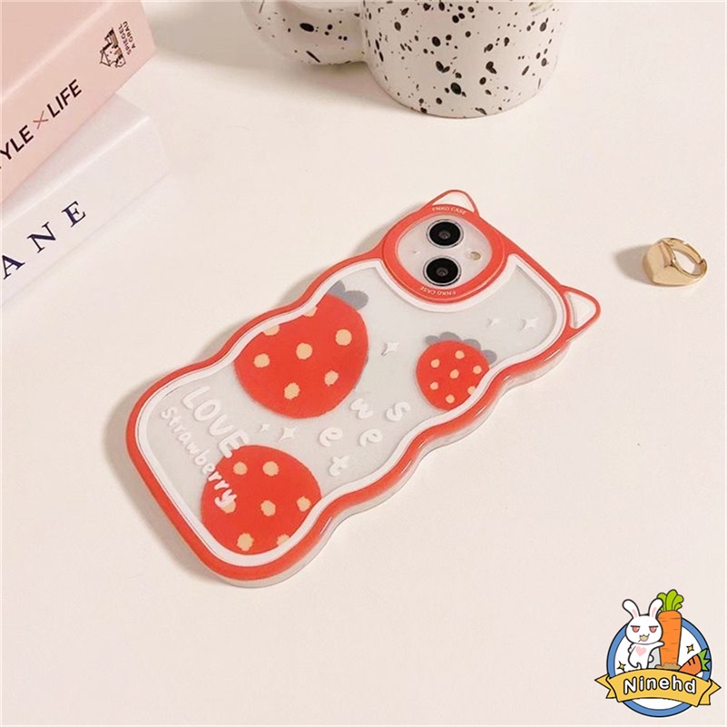 IPHONE Casing Kompatibel Untuk Iphone14 13 12 11 Pro Max X Xr Xs Max8 7 6 6s Plus SE Gaya Kecil Segar Telinga Kucing Casing Ponsel Silikon Transparan Tahan Jatuh Soft Case Cover Pelindung