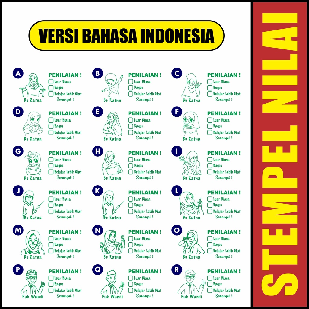 

Stempel Nilai Guru 22 X 43mm
