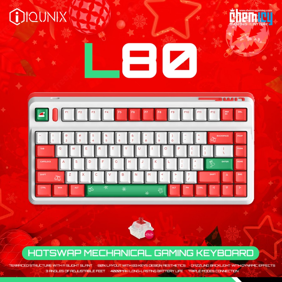 Iqunix L80 Christmas Wireless RGB Mechanical Gaming Keyboard