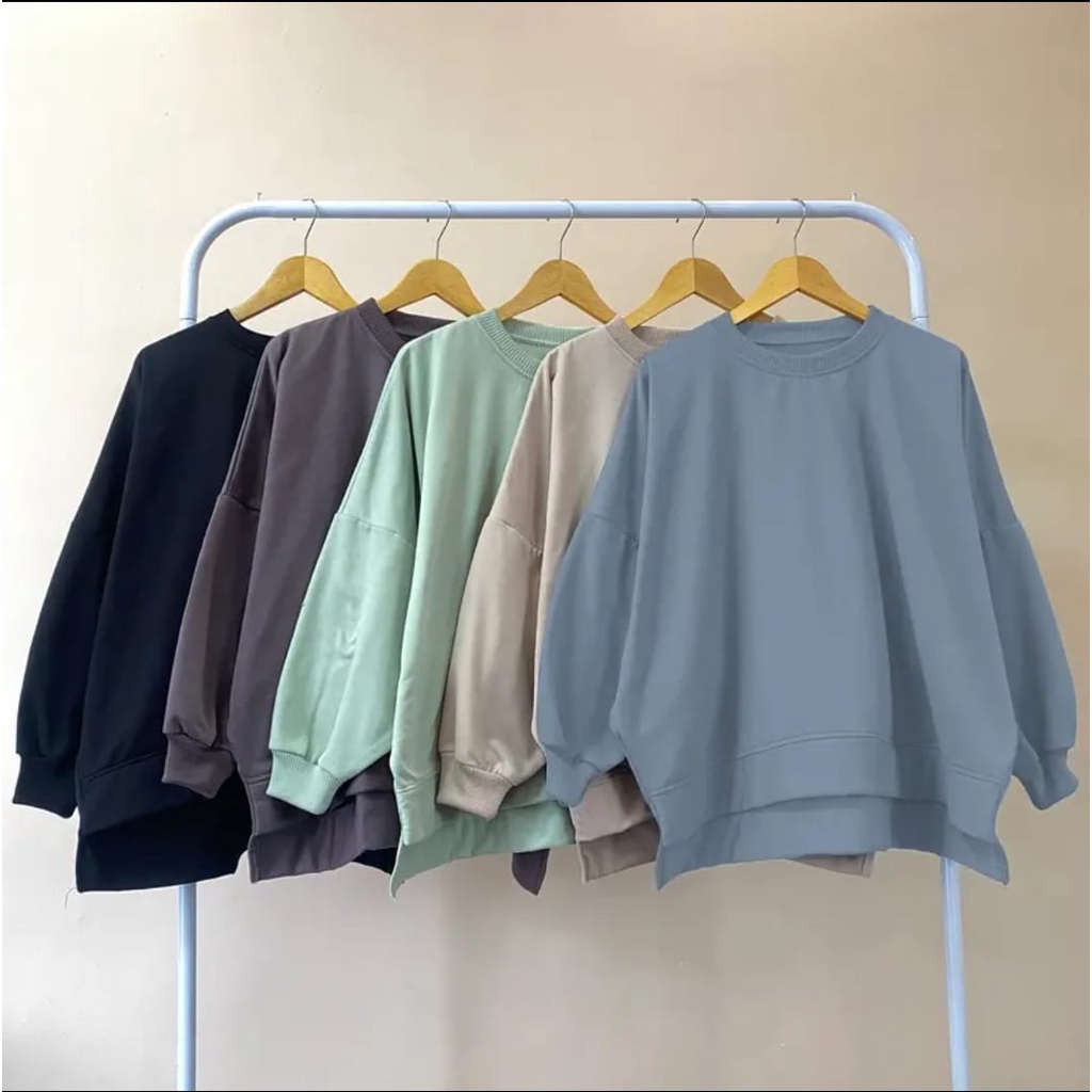 XXXL BATWING SWEATER BASIC POLOS OVERSIZE | SWEATER OBLONG WANITA BIGSIZE