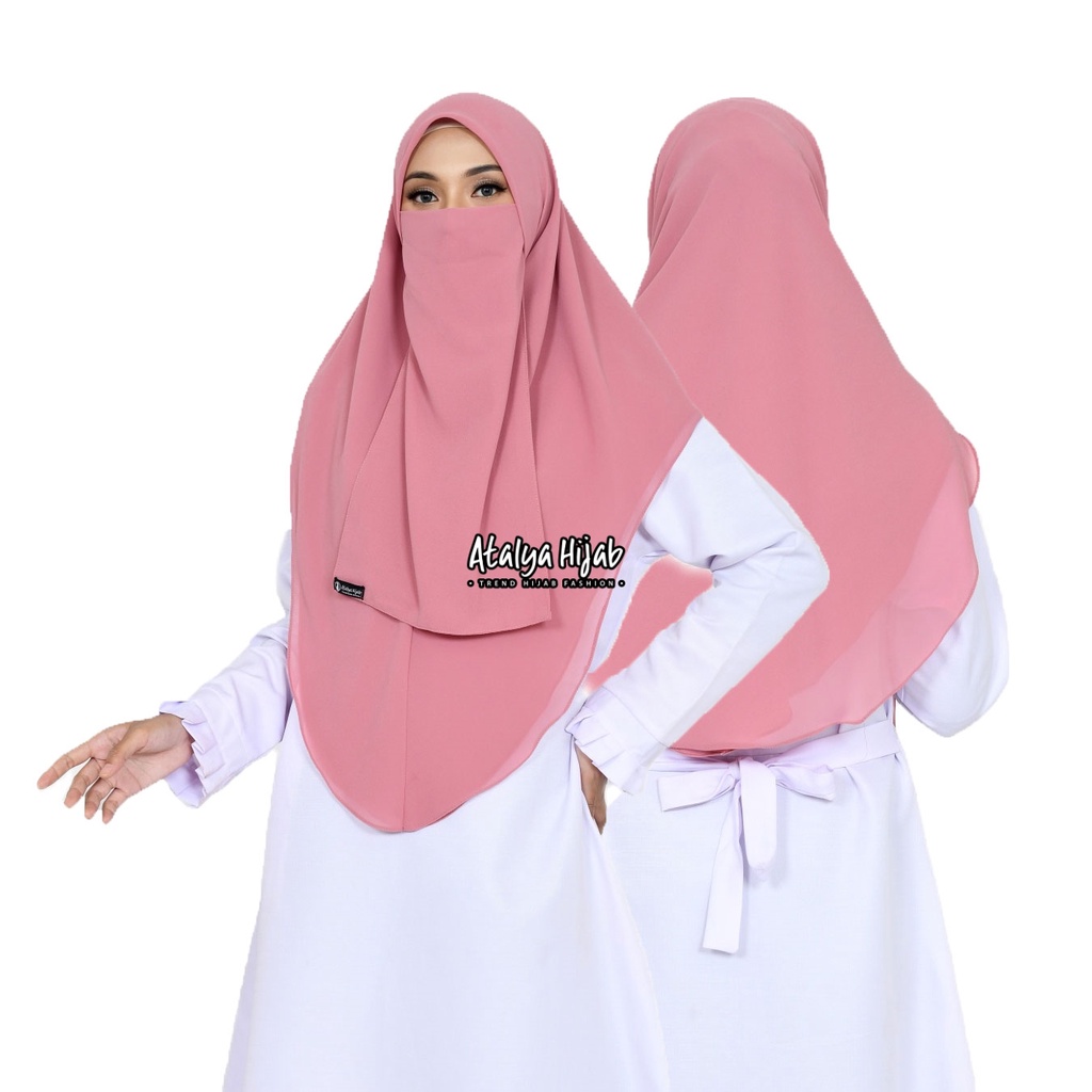 Jilbab Hijab Syari Khimar Hafizah Oval One Set Cadar Tali Ceruti Babydoll 2 Layer Terbaru