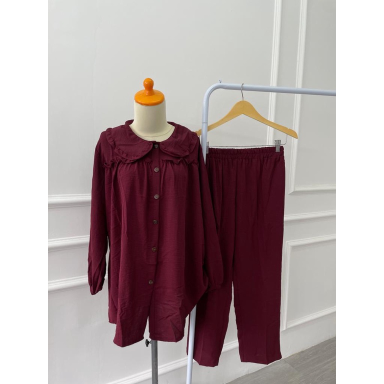 RUBY SET | STELAN CRINKLE AIRFLOW IMPORT SETCEL TUNIK IMPORT SETELAN POLOS MUSLIM GROSIR BIANCCA