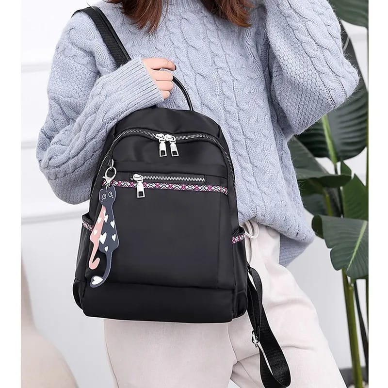 MORMON OCCAN - Tas Ransel Backpack Fashion Wanita Bahan Kanvas Tas Punggung