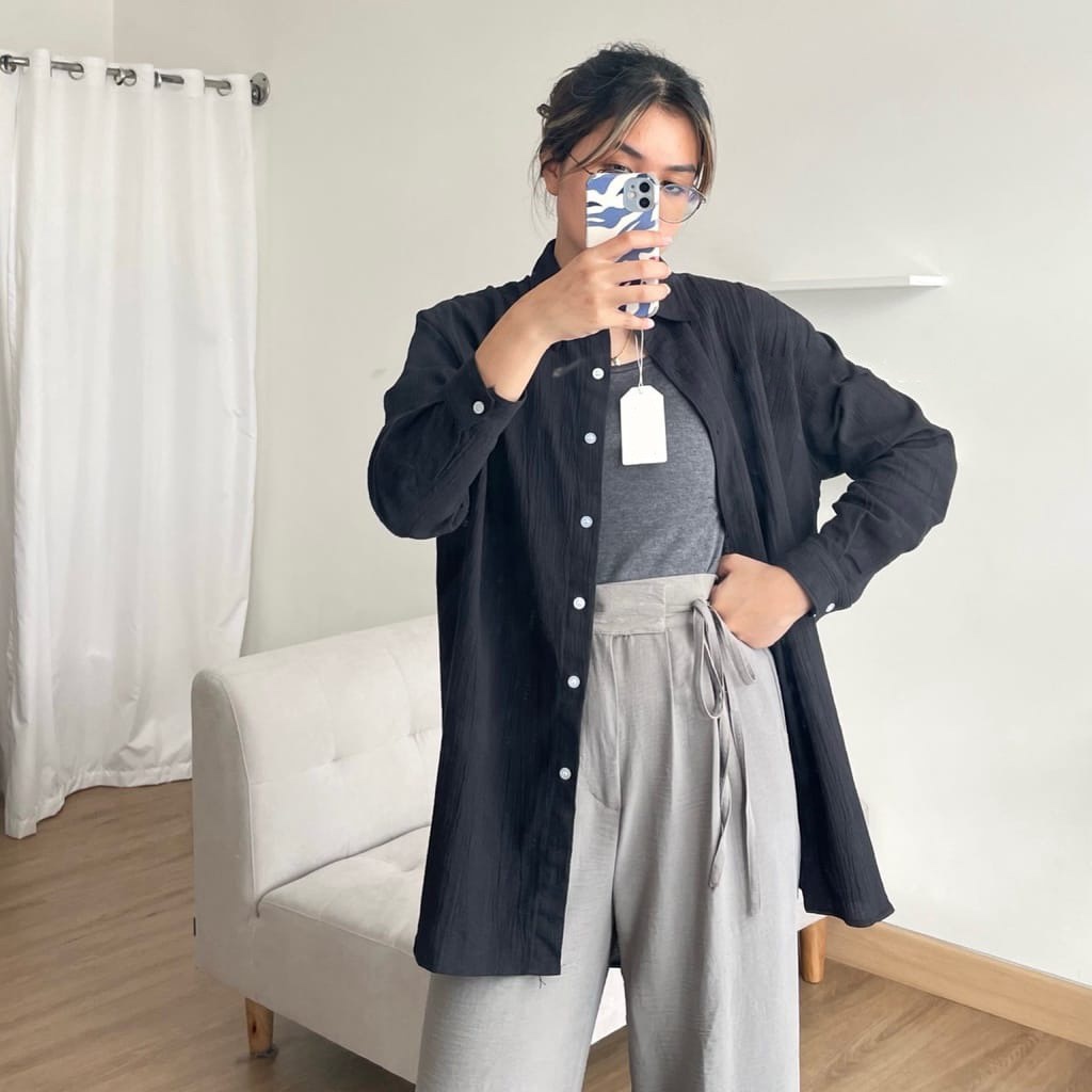 GFS ANNA SHIRT OVERSIZE PREMIUM LINEN CRINCLE