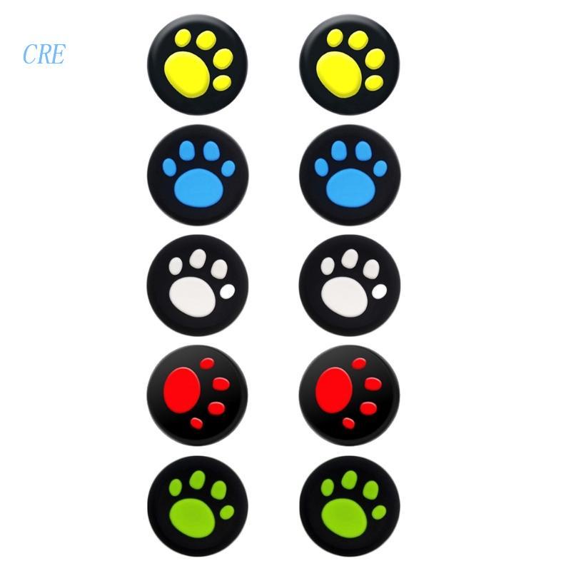 Cre 5pasang Thumb Grip Caps Game Controller Cute Cat-Claw Kitten Paw Analog-Stick Cover Silikon Joystick Caps Untuk Steam