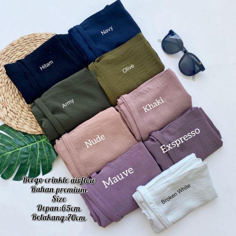 BERGO MARYAM CRINCLE AIRFLOW M || JILBAB INSTAN BERGO MARYAM