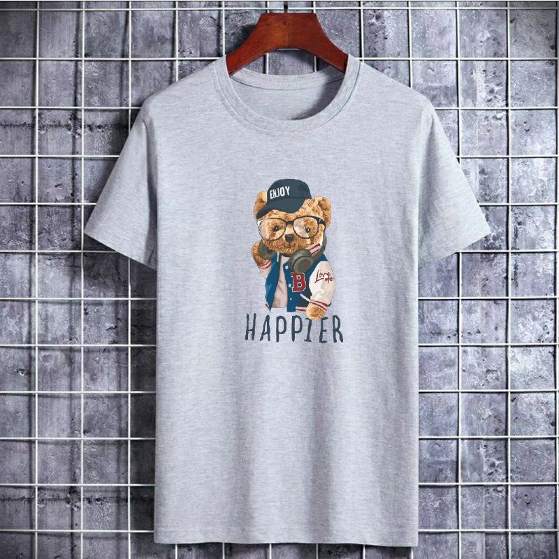 KAOS PRIA DISTRO HAPPIER COTTON COMBED KAOS PRIA LENGAN PENDEK