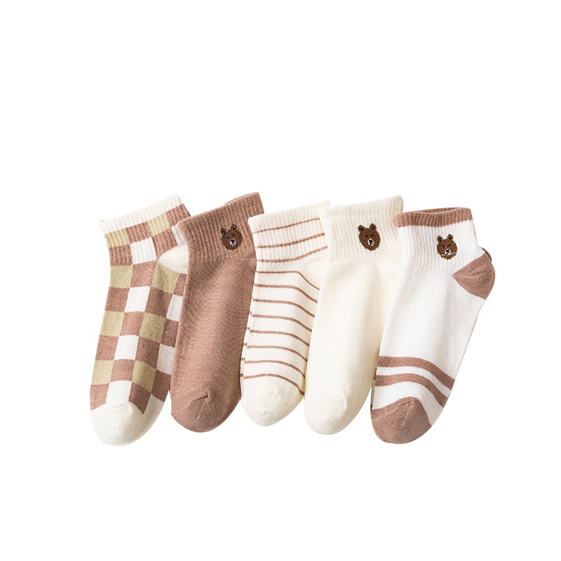 ⭐️𝐈𝐇𝐒 𝟔𝟐𝟖 𝐋𝐚𝐦𝐩𝐮𝐧𝐠⭐️Kaos Kaki Pria Wanita Motif Beruang Kaos Kaki Pendek Korean Style Cute Bear Ankle Socks