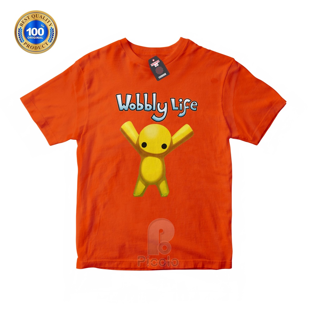 (FREE NAMA) BAJU KAOS ATASAN ANAK MOTIF WOBBLY LIFE UNISEX Bahan COTTUN