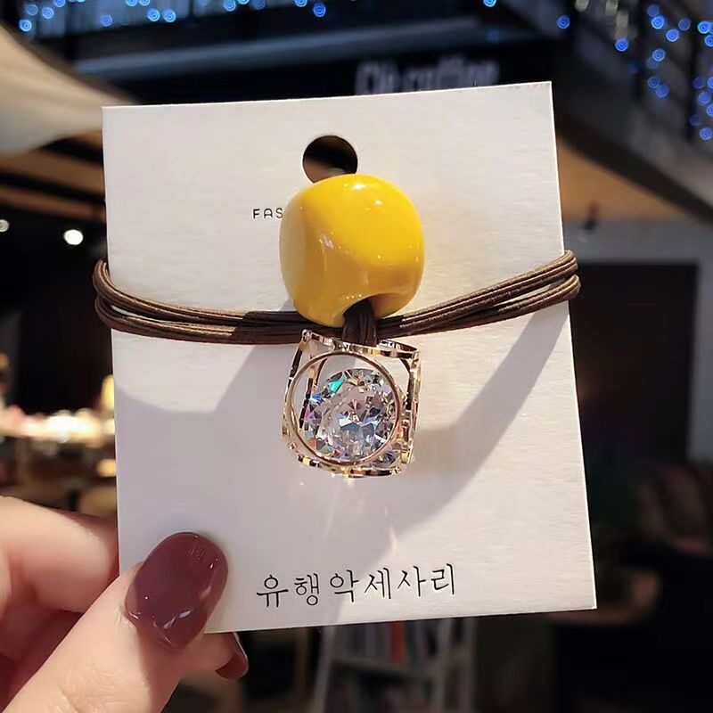 Ikat Rambut Karet Murah Fashion Wanita Akrilik Aksen Mutiara Gaya Korea Lucu Import FD-01
