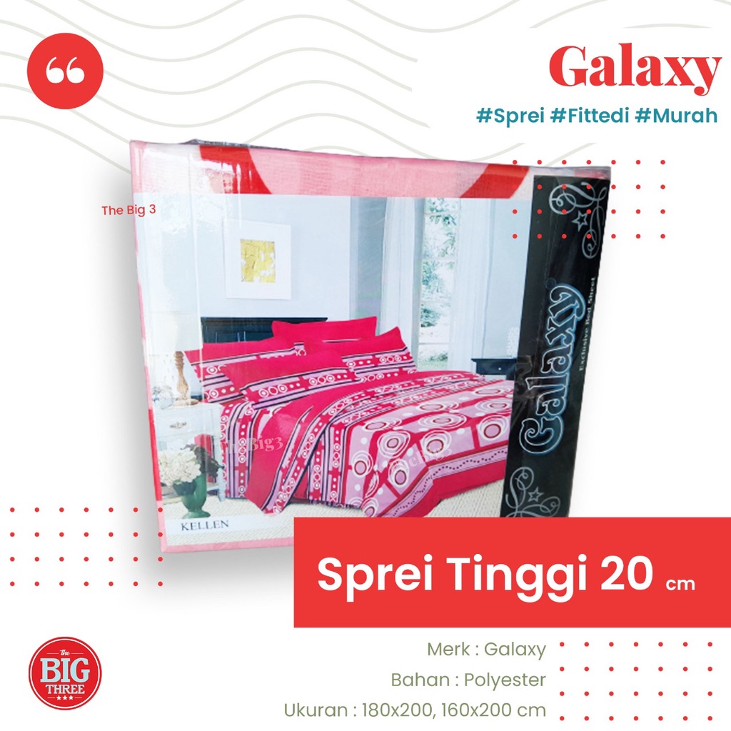 Galaxy Sprei 180x200 / 160x200 / 120x200 cm Motif Abstrak Bunga Tanaman Minimalis Lucu - King Queen Single TBT