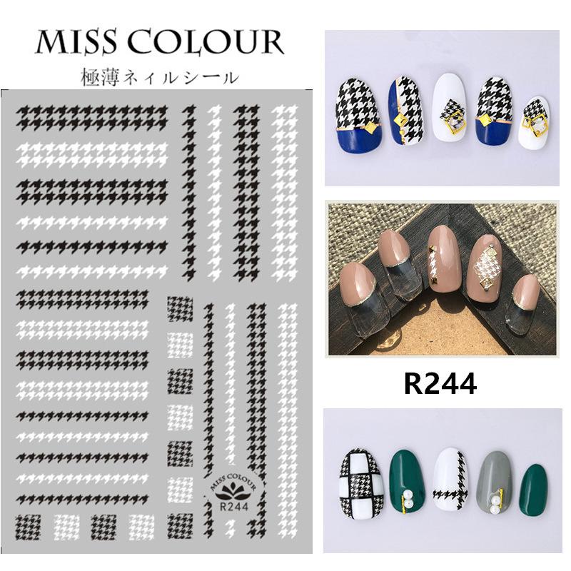 Pretty  Stiker Kuku 3D Miss Colour Motif Butterfly/Motif Zebra/Motif kotak-kotak Seni Kuku/Nail Sticker DIY