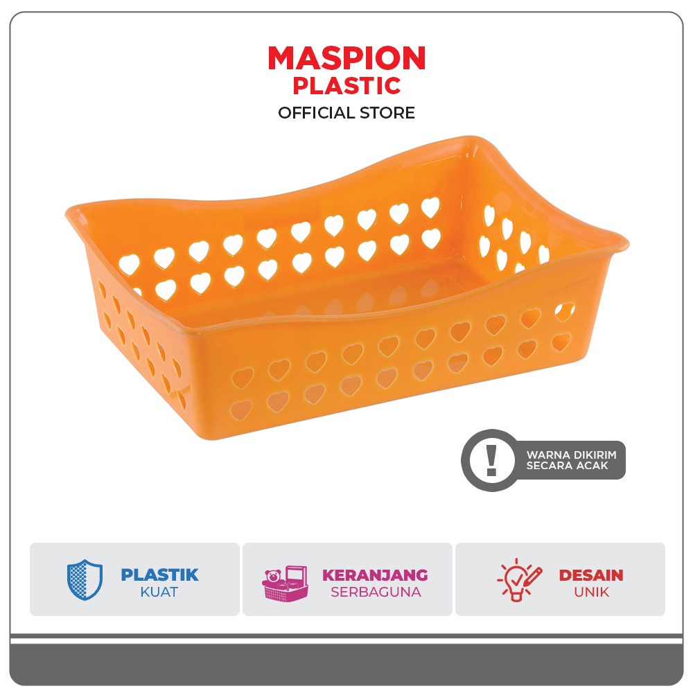 Maspion Keranjang Plastik Serbaguna Heart Fancy Large