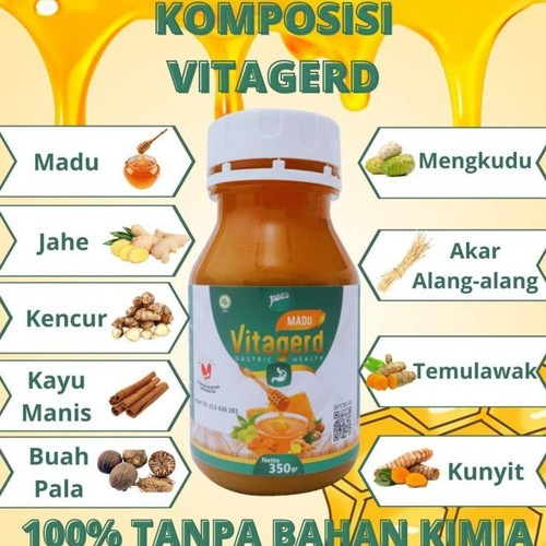 Bisa Cod Madu VITAGERD Herbal Obat GERD dan Asam Lambung Madu VITAGERD Original Asli Ori dengan Gejala Susah Tidur Sakit Kepala Kleyengan Tenggorokan