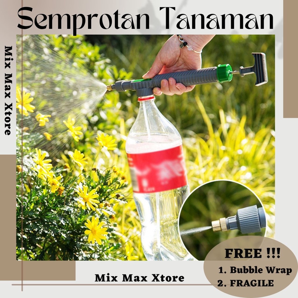 Semprotan Tanaman Botol Minuman High Pressure Manual Adjustable Spray - Gray