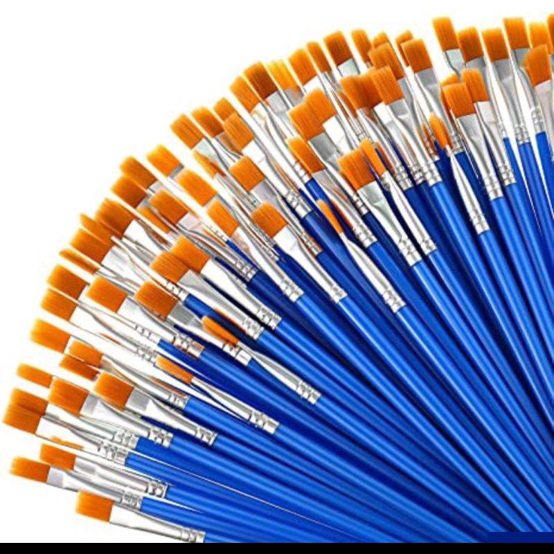 

Kuas Lukis Flat Brush Body Painting Bahan Nilon Warna Biru