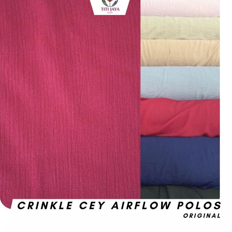 T27 (TERMURAH ) Kain CEY AIRFLOW CRINKLE POLOS RAYON KEKINIAN / Kringkel / Krinkle / Cringkel / Jasm
