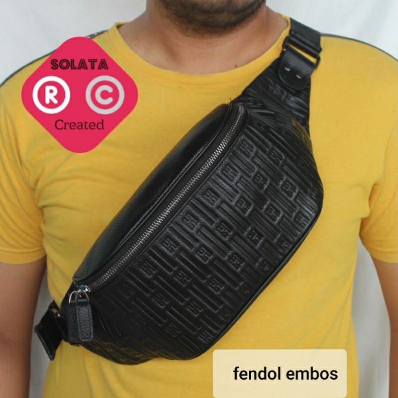 Waist Bag Pria Bahan  Kulit Super Premium