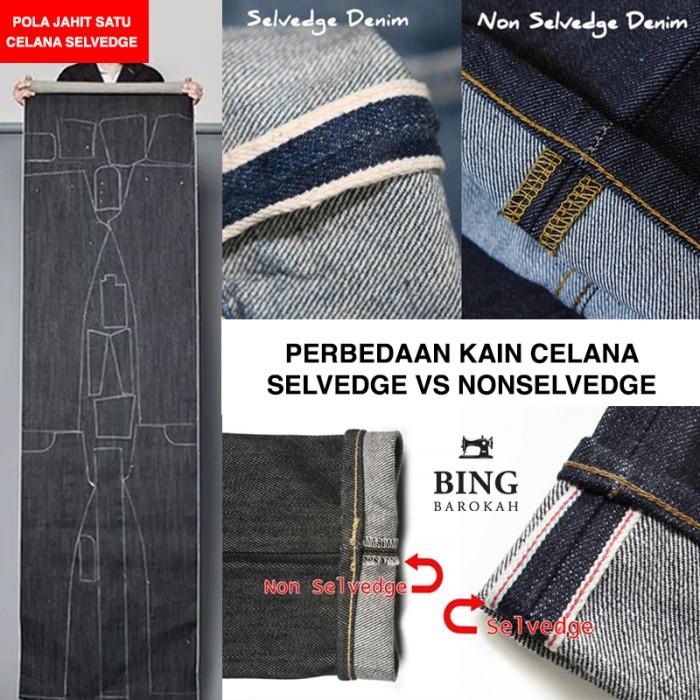 Bahan Kain Denim Selvedge Black X Black Thailand 071