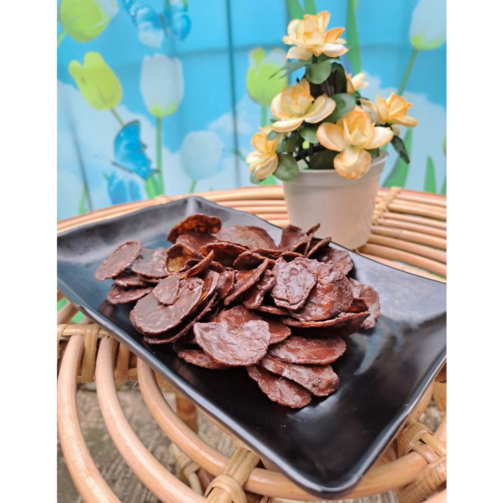 

Keripik pisang coklat lumer /keripik pisang balut coklat /Banana chips Isi 2 Pcs