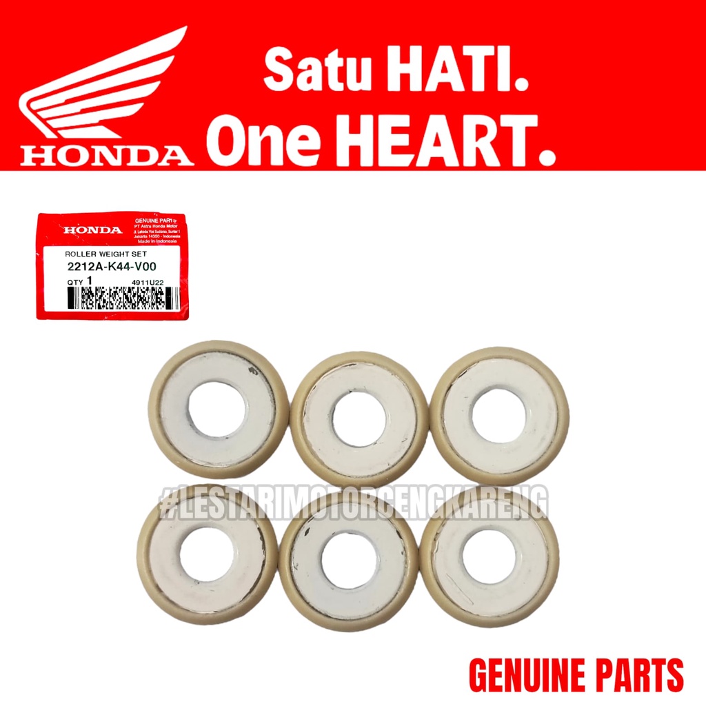 ROLLER WEIGHT HONDA BEAT POP SCOOPY ESP STREET VARIO FI 2212A-K44-V00