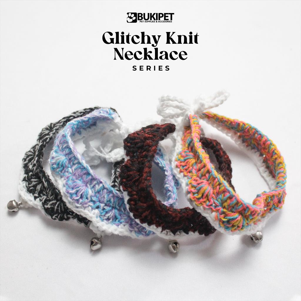 Kalung Rajut Bahan Wol Lembut Untuk Anabul Anjing dan Kucing Stylish dan Nyaman - GLITCHY KNIT NECKL