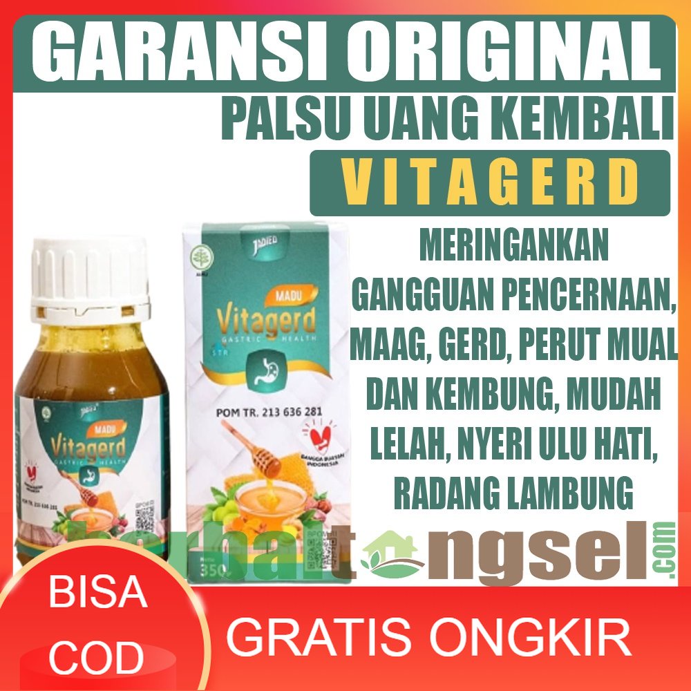 BISA COD Madu VITAGERD GRATIS ONGKIR Herbal Obat GERD dan Asam Lambung Original Asli VITAGERD Madu A