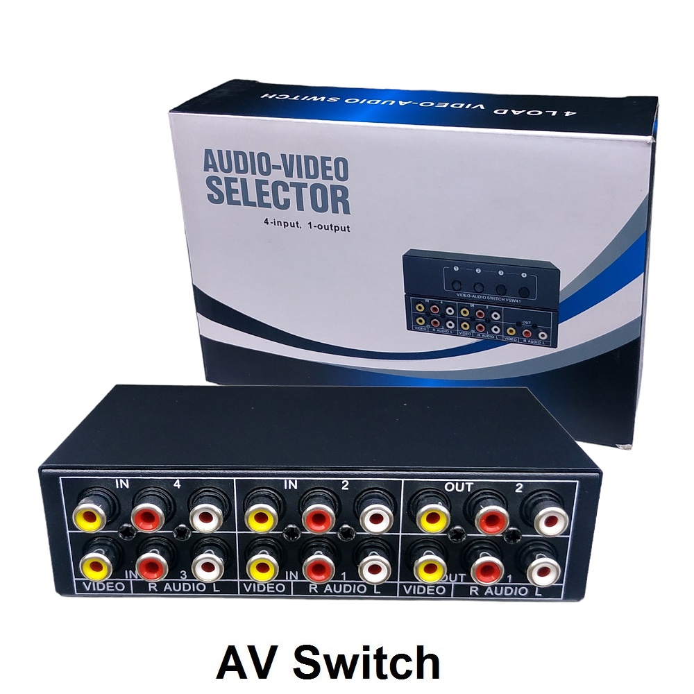 AV Selector 402VA RCA Audio Video Switch 4 Port