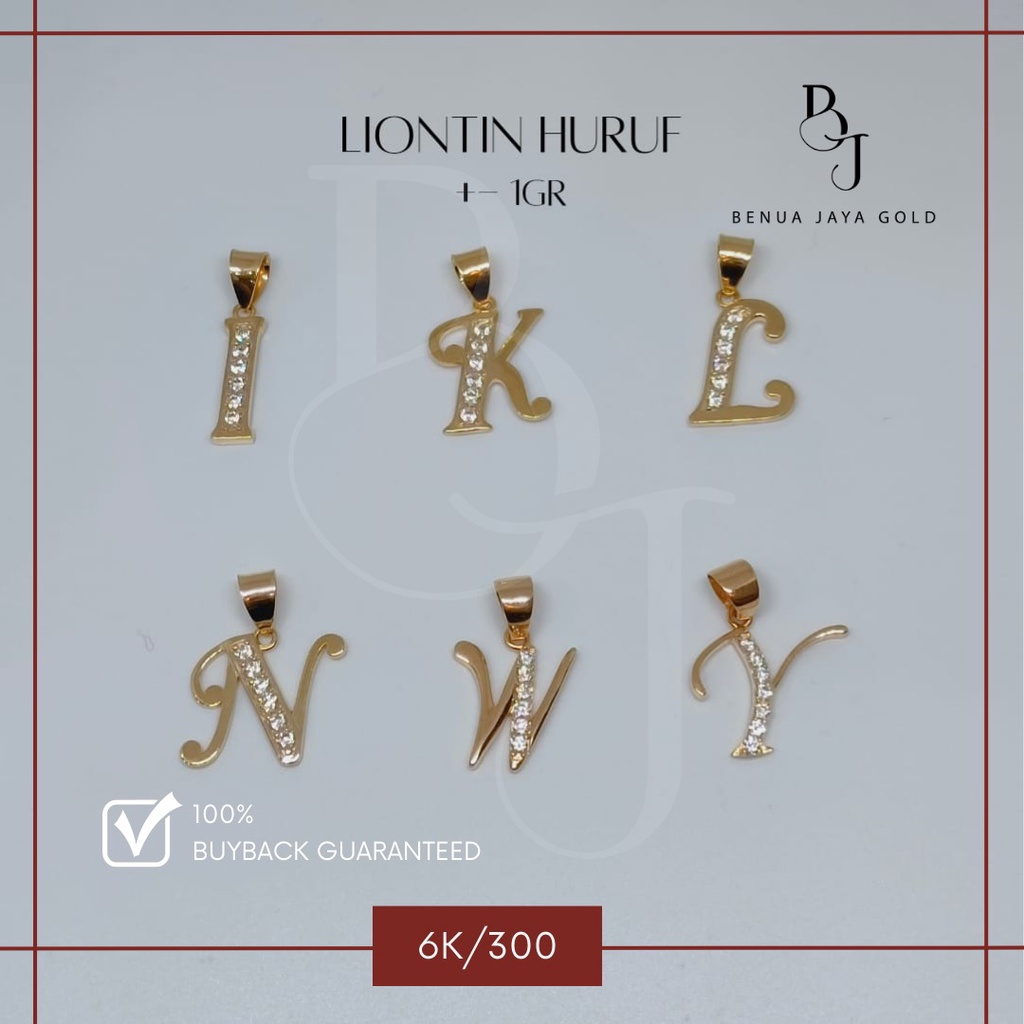 Liontin Huruf Emas 6K/300