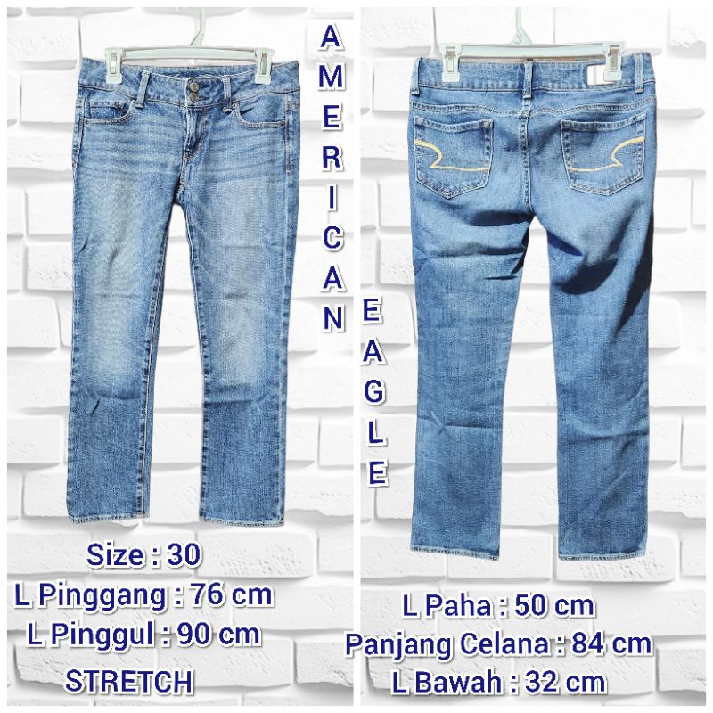 Preloved Celana Panjang Jeans Wanita Brand American Eagle, AE30k2